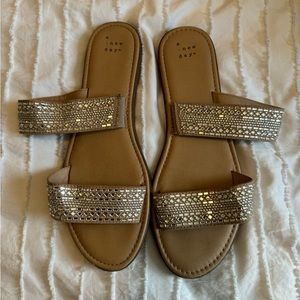 Tan Sandals with Silver Studs